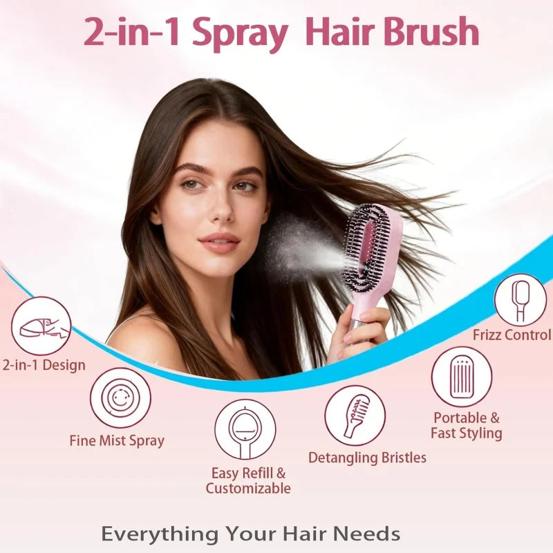 2in1 MistFlow Detangling Hair Brush